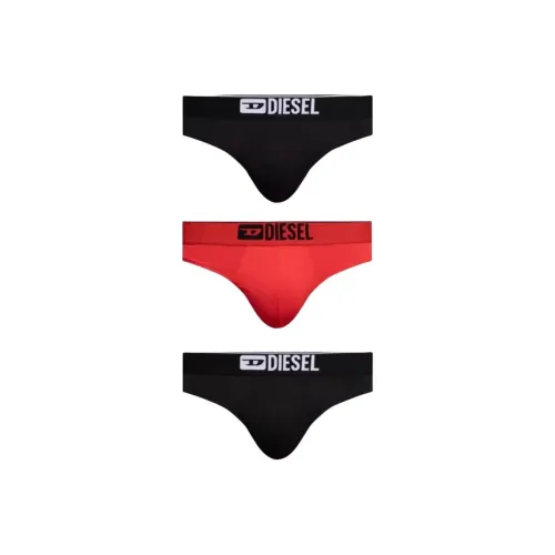 DIESEL 3 упаковки Черный + Красный + Черный мужские стринги