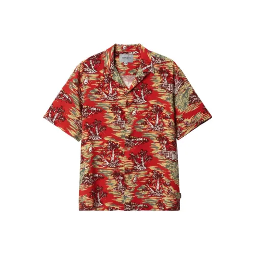 Carhartt WIP Red Men's Shirts Кархарт WIP Красные Мужские Рубашки