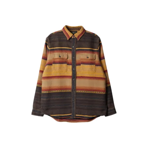 Double RL Рубашка Мужская Коричнево-Желтая