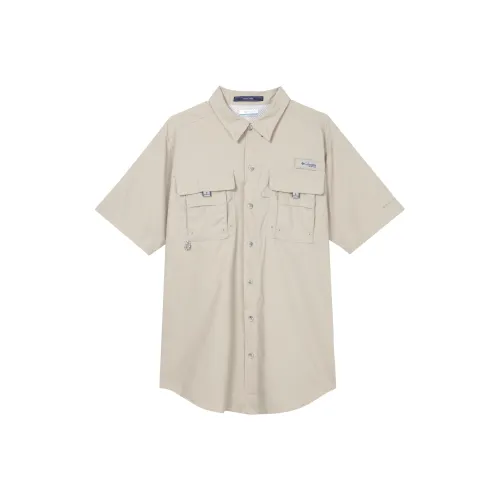 Коллаборация Columbia Хаки Мужские Рубашки