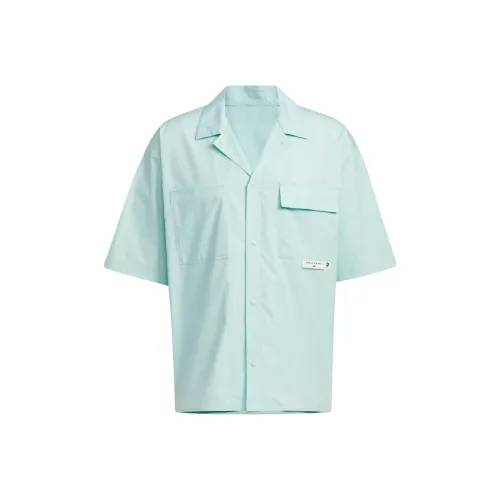 Adidas SS24 Graphic Short Sleeve Рубашка MBTI Рубашка Мужская Светло-Синяя