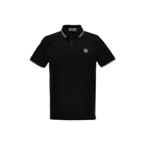 STONE ISLAND Мужская черная поло