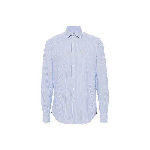 CORNELIANI SS24 Рубашка Мужская Морской Синий