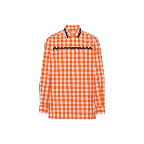 PRADA SS23 Рубашка Мужская Оранжевая Белая