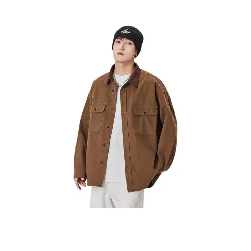 ALL IN Рубашка Унисекс Кофейно-коричневый