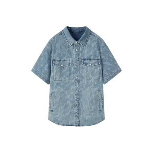DILLO Men's Medium Blue Shirts DILLO Мужские Рубашки Средне-Синие