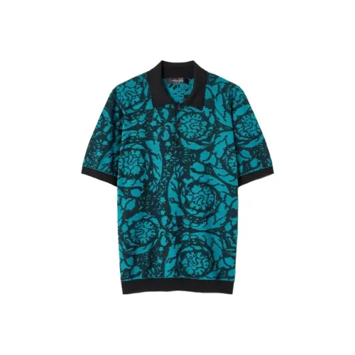 VERSACE Мужская поло рубашка синего цвета