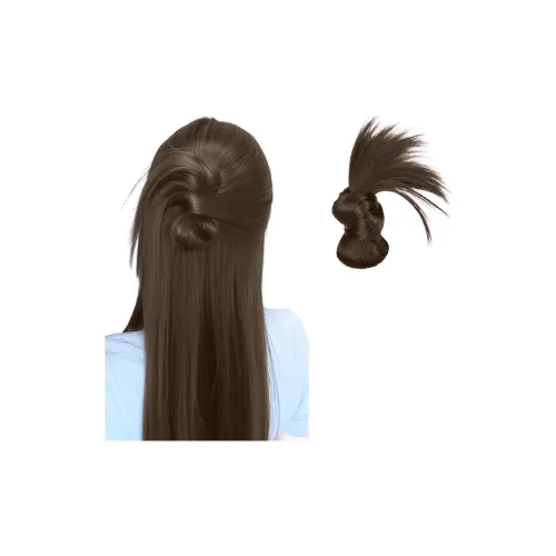 MUYAN Повседневный стиль Низкий хвост с повязкой на голову и повседневным поворотом париков