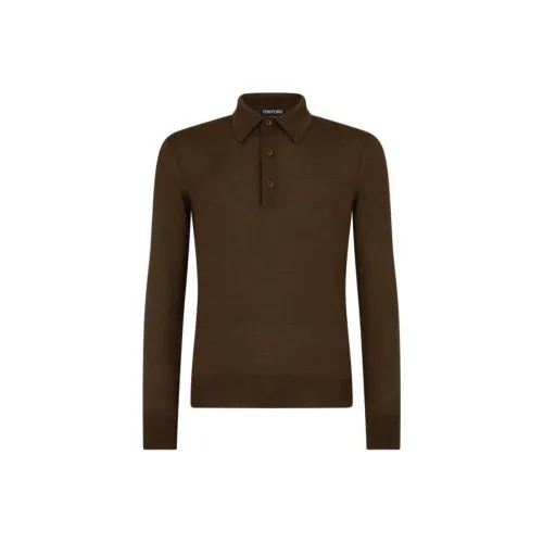 TOM FORD Мужская Поло Коричневая