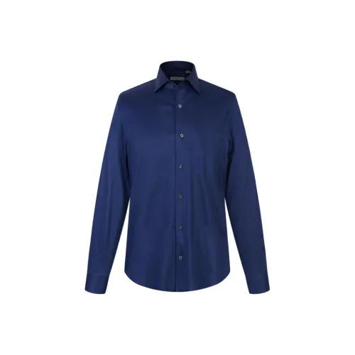 Corneliani Темно-синие мужские рубашки