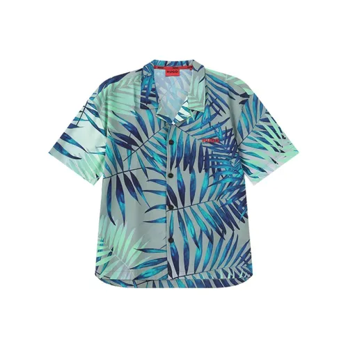 Hugo Boss FW24 Рубашка Мужская Зеленая Синяя