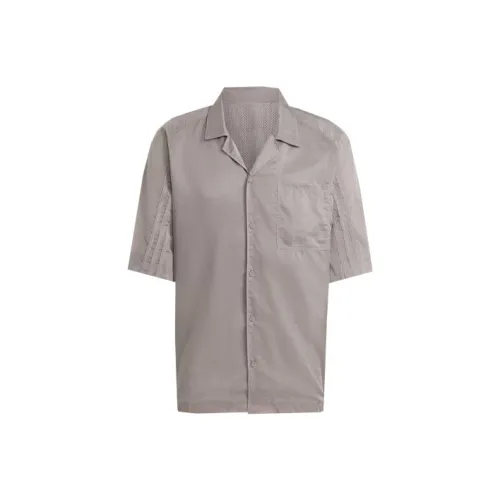 Adidas Originals SS24 Мода Короткий-Рукав Шорты Рубашка Мужская Уголь