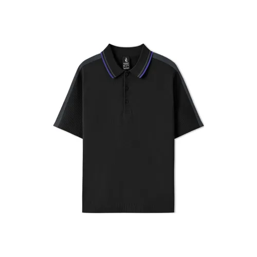 Skechers Поло Мужское Полночный Черный