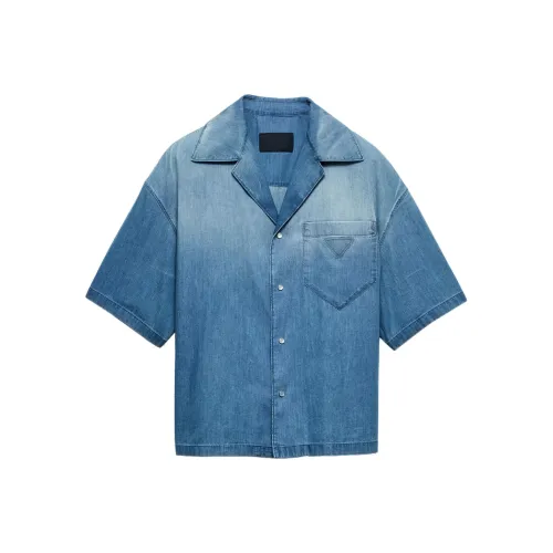 PRADA Мужские Синие Рубашки