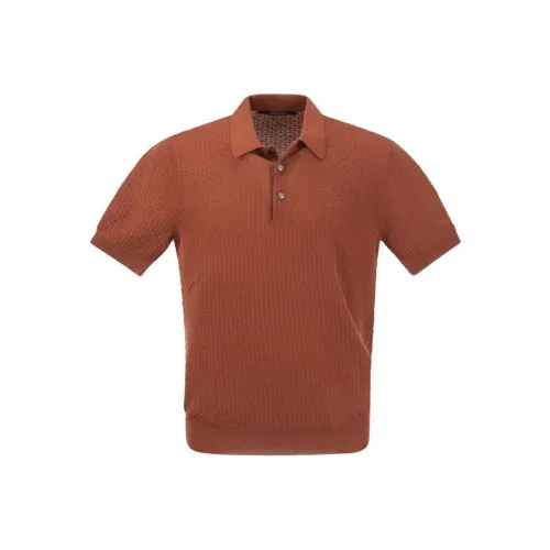 Tagliatore Мужская рубашка поло коричневого цвета