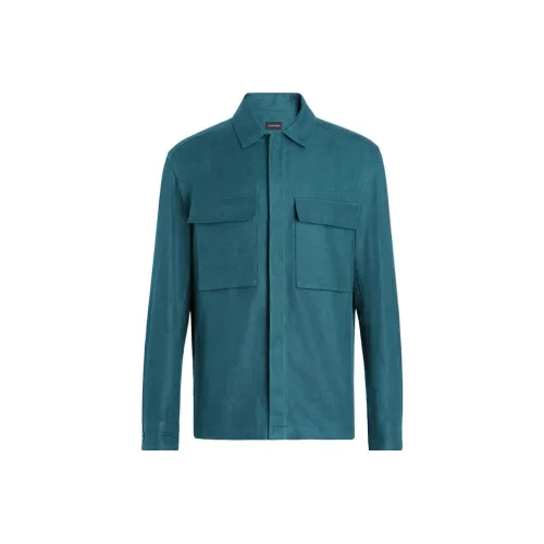 Ermenegildo Zegna Бирюзовые Мужские Рубашки