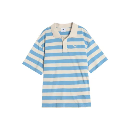 PUMA Полосатый SS25 WARDROBE ESS Поло Унисекс Light Синий