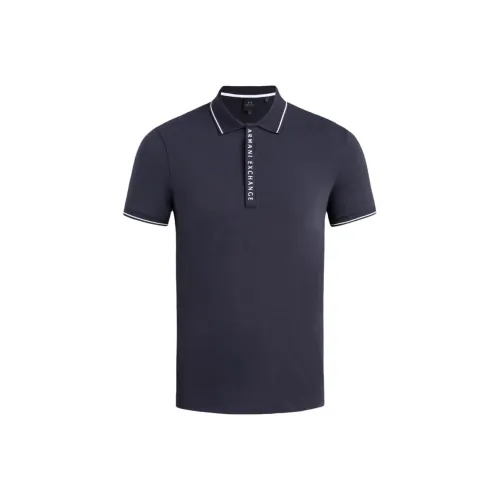 ARMANI EXCHANGE Темно-синяя мужская рубашка поло