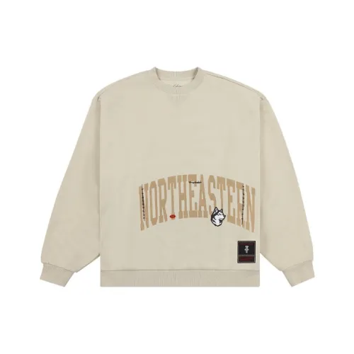 Travis Scott X Mitchell Ness Коллаборация SS24 NORTHEASTERN Университетский Логотип Толстовка Унисекс Умбра