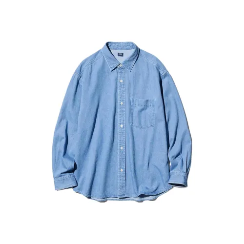 UNIQLO Небесно-голубой Мужские Рубашки