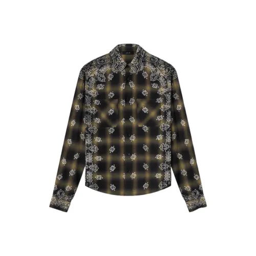 AMIRI Черный Желтый Мужские Рубашки