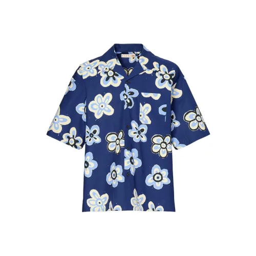 UNIQLO MARNI Co Бренд Темно-синие Мужские Рубашки