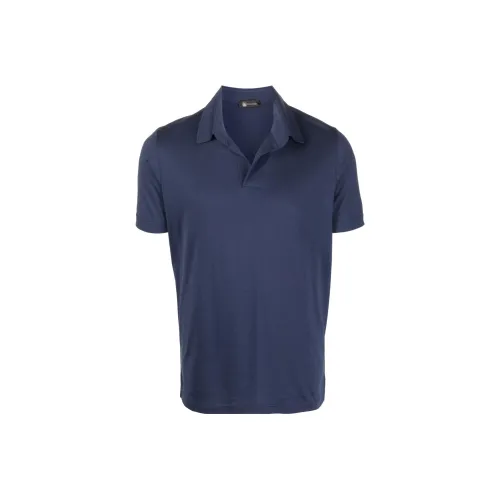 Colombo Темно-синий Синий Мужская Рубашка Поло