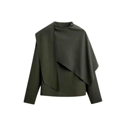 ZARA Зеленые/Синие Мужские Рубашки