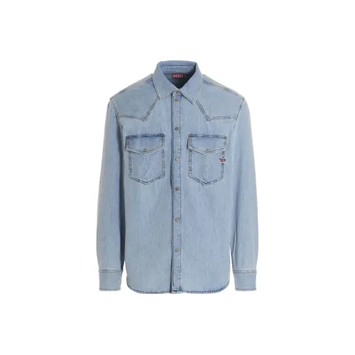 DIESEL FW22 Рубашка Мужская Светло-Синяя