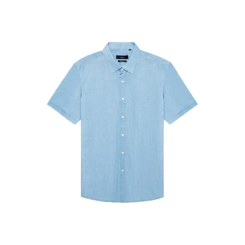 DIDIBOY Короткий рукав рубашка мужская аква-синий
