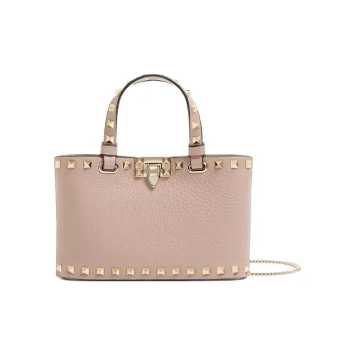 Valentino Rockstud Коровья кожа Тоут Сумка Один Плечо Через плечо Сумка Мини Женская Розовая