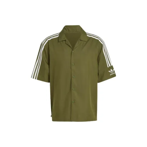 Adidas Оливково-зеленые Мужские Рубашки