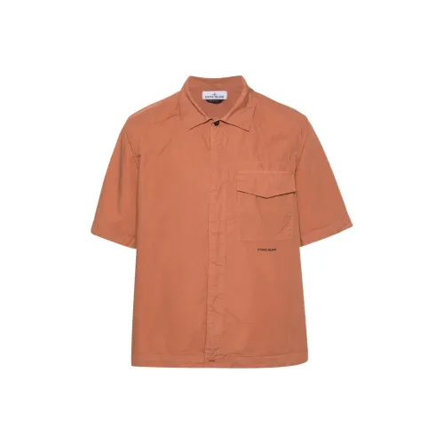 STONE ISLAND Рубашка Мужская Оранжевая