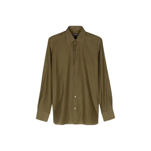 TOM FORD SS24 Рубашка Мужская Оливково-зеленая