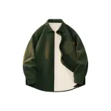 [Флисовая подкладка и утолщенный (Рекомендуется для температур ниже 10℃] Оливково-зеленый (Однотонный)