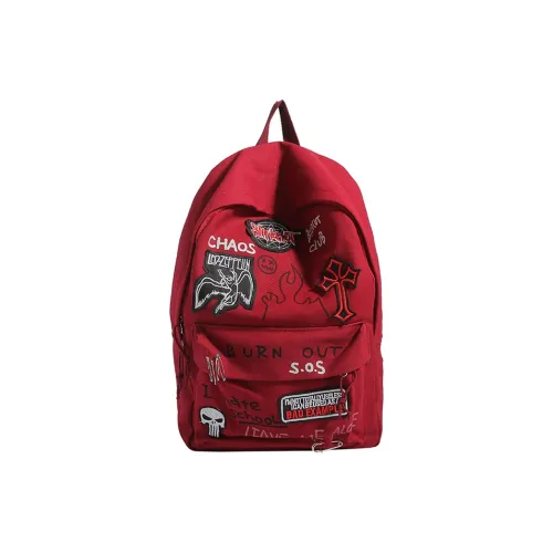 Touch Moon Canvas Backpack Standard Unisex Red Black Тач Мун Холст Рюкзак Стандартный Унисекс Красный Черный