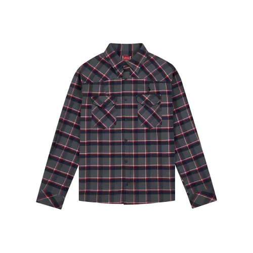 Safarispot S CLEF CHECKED WESTERN TARTAN Рубашка Мужская Серый Серый
