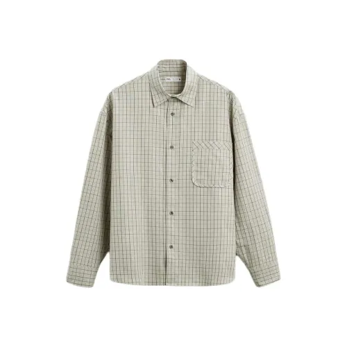 ZARA Зеленые Мужские Рубашки