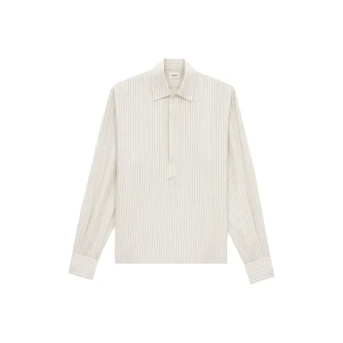 SAINT LAURENT Рубашка Мужская Серо-Белая