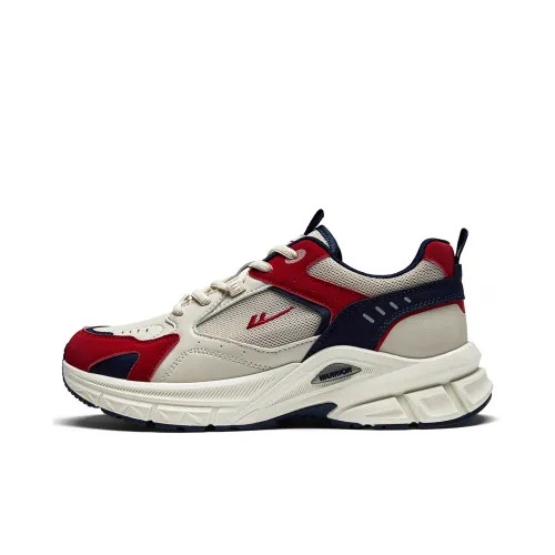 Warrior противоскользящие и износостойкие увеличивающие высоту низкие топовые кроссовки с толстой подошвой мужские бежевый красный синий