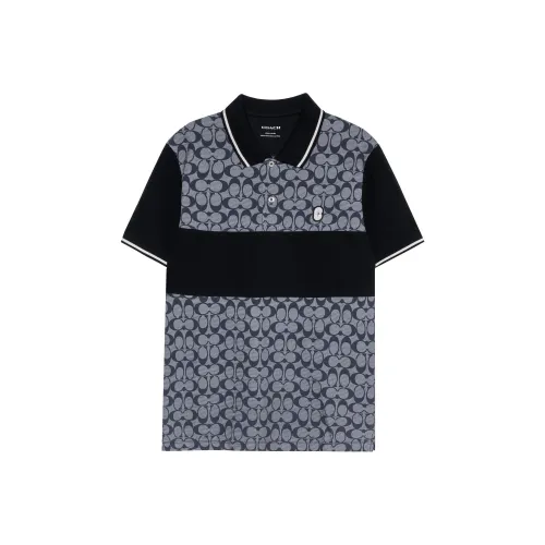 COACH SS23 Поло Мужское Черное