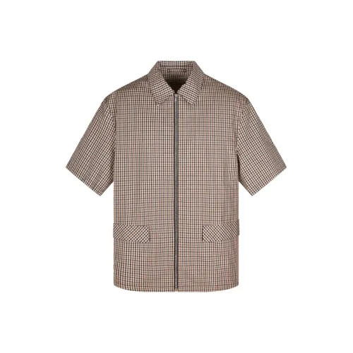 CROQUIS 964 Кофейный Хаки Полоса/Клетка Мужская Рубашка