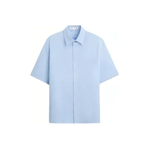 ZARA Небесно-голубой Мужские Рубашки