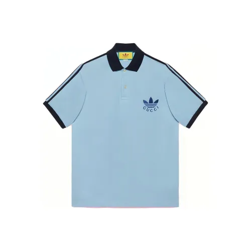 GUCCI X ADIDAS Collaboration Blue Men's Polo