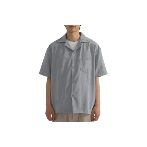 BEAMS совместная брендированная мужская рубашка саксонского синего цвета