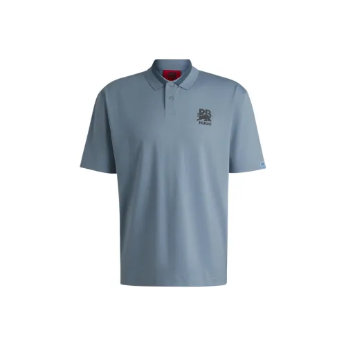 HUGO BOSS RB Эластичный хлопок Коллекция Поло Мужской Пыльно-синий