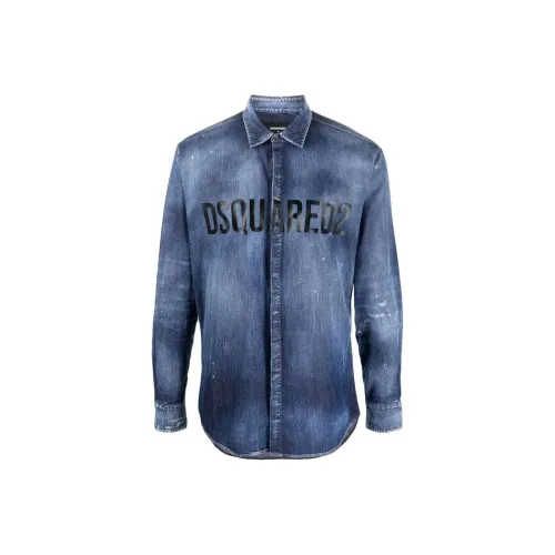 DSQUARED 2 Blue Мужские Рубашки