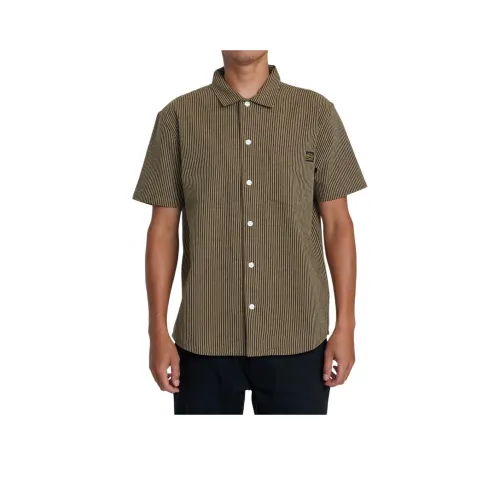 RVCA Mumbai Коричневый Мужские Рубашки