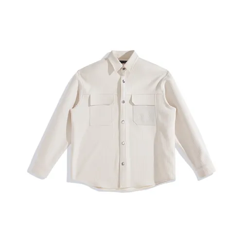 PEACEBIRD MEN Ecru 1 Loose Fit Мужские Рубашки