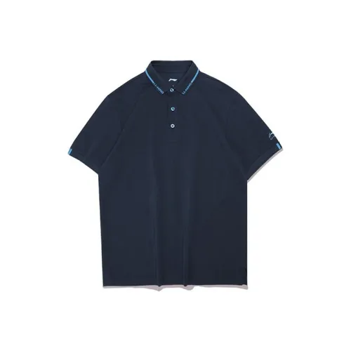 LINING Темно-ирисовый синий Мужская поло